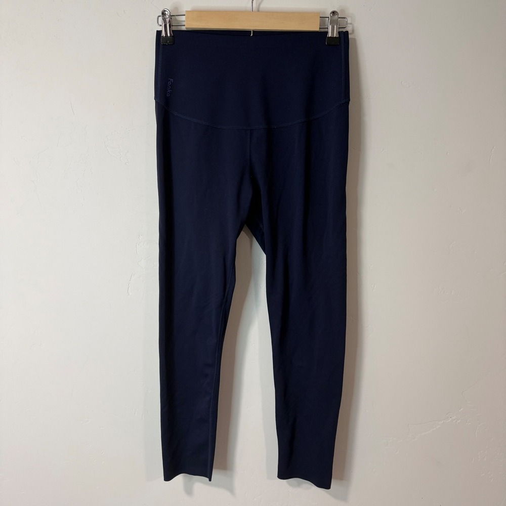 Fanka Womens Reversible Leggings Navy Blue High Rise Sculpt Compression